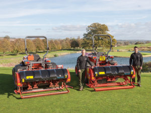 two Wiedenmann aerators on golf course