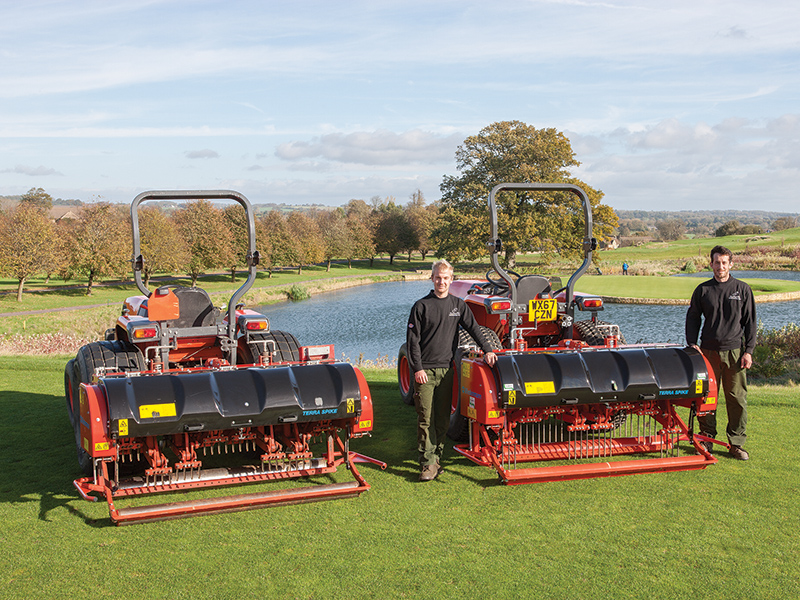 two Wiedenmann aerators on golf course