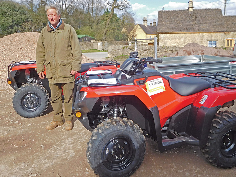 Harry Verney with T H WHITE's Badminton ATVs