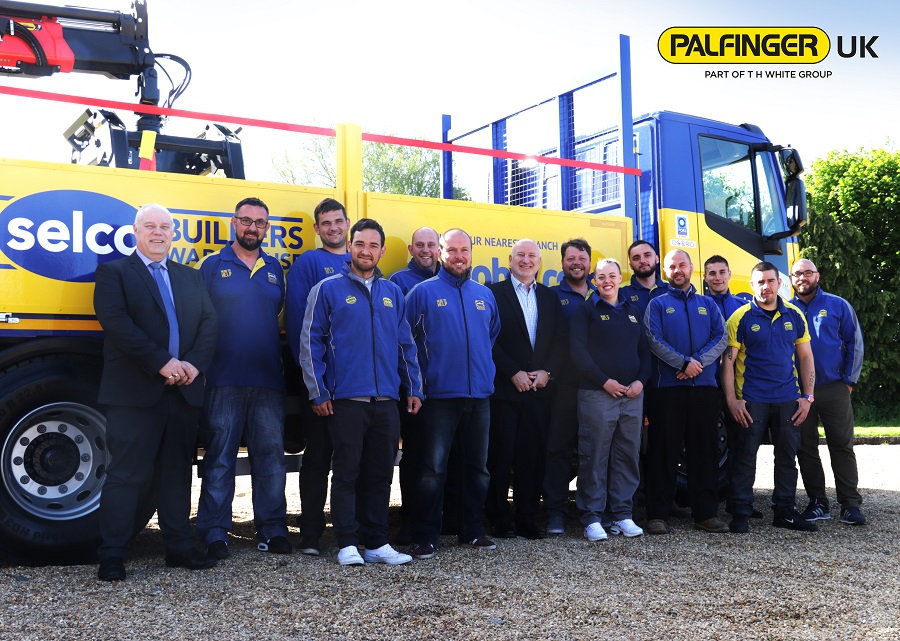 Selco apprentices with Palfinger crane truck