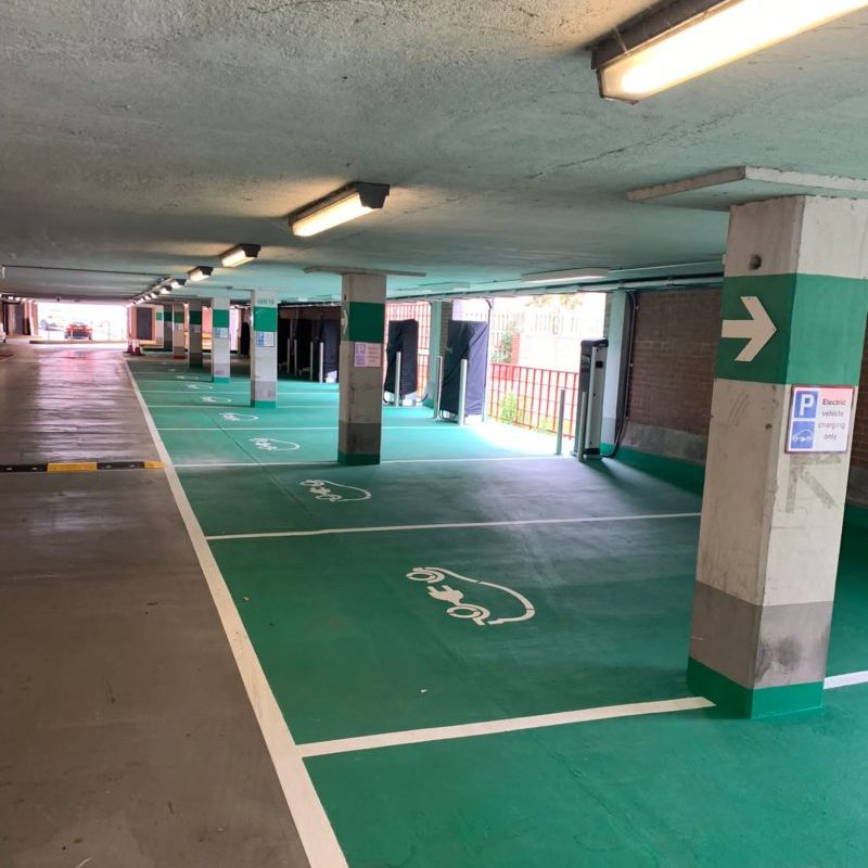 Swarco EV Chargepoint Installation for Worcester City Car Park.