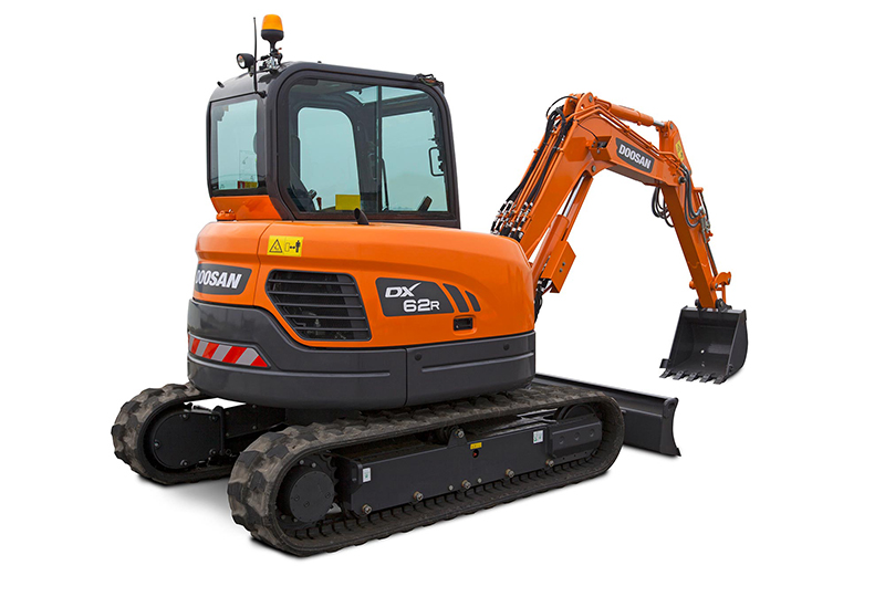 Doosan’s DX62-3R Midi Excavator from only £179.86 a week