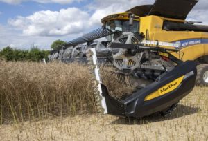 MacDon FD2 FlexDraper Header with VertiBlade on New Holland Combine