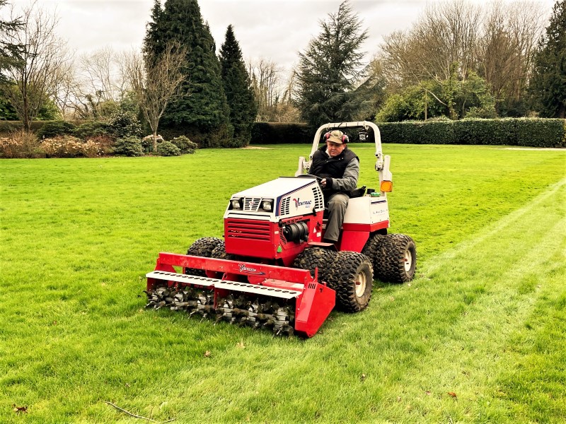 Groundsman with Ventrac compact tractor