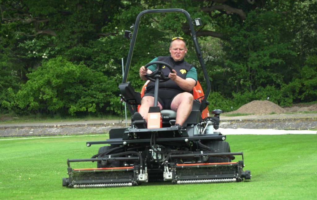 Head Groundsman Peter Day on Jacobsen TR330 Reel Mower