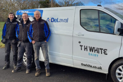 T H WHITE DeLaval territory now stretches from Coast to Coast
