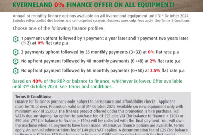 Kverneland 0% Finance on all equipment!
